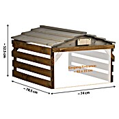 Dobar Mähroboter-Garage (L x B x H: 78,5 x 74 x 52,5 cm, Grau/Braun, Holz) | BAUHAUS