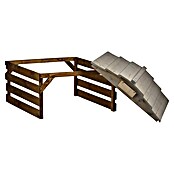 Dobar Mähroboter-Garage (L x B x H: 78,5 x 74 x 52,5 cm, Grau/Braun, Holz) | BAUHAUS