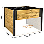Dobar Mähroboter-Garage (L x B x H: 73 x 79 x 56 cm, Schwarz/Braun, Holz) | BAUHAUS
