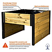 Dobar Mähroboter-Garage (L x B x H: 73 x 79 x 56 cm, Schwarz/Braun, Holz) | BAUHAUS