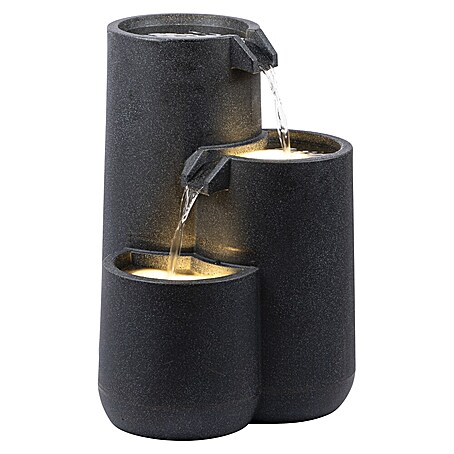 Dobar Zierbrunnen Brahma (L x B x H: 44 x 42 x 60,5 cm, Kunststoff, Anthrazit)