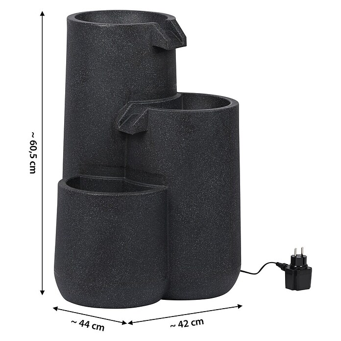 Dobar Zierbrunnen Brahma (L x B x H: 44 x 42 x 60,5 cm, Kunststoff, Anthrazit) | BAUHAUS