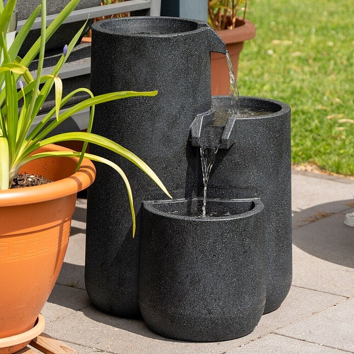 Dobar Zierbrunnen Brahma (L x B x H: 44 x 42 x 60,5 cm, Kunststoff, Anthrazit) | BAUHAUS