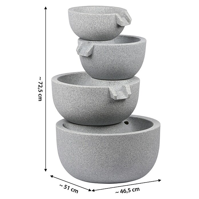 Dobar Gartenbrunnen Rama (51 x 46,5 x 75,5 cm, Kunststoff, Steingrau) | BAUHAUS