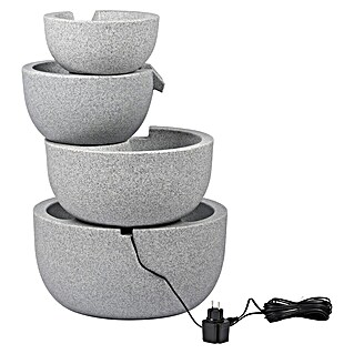 Dobar Gartenbrunnen Rama (51 x 46,5 x 75,5 cm, Kunststoff, Steingrau)