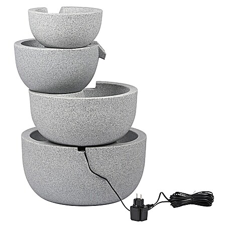 Dobar Gartenbrunnen Rama (51 x 46,5 x 75,5 cm, Kunststoff, Steingrau)