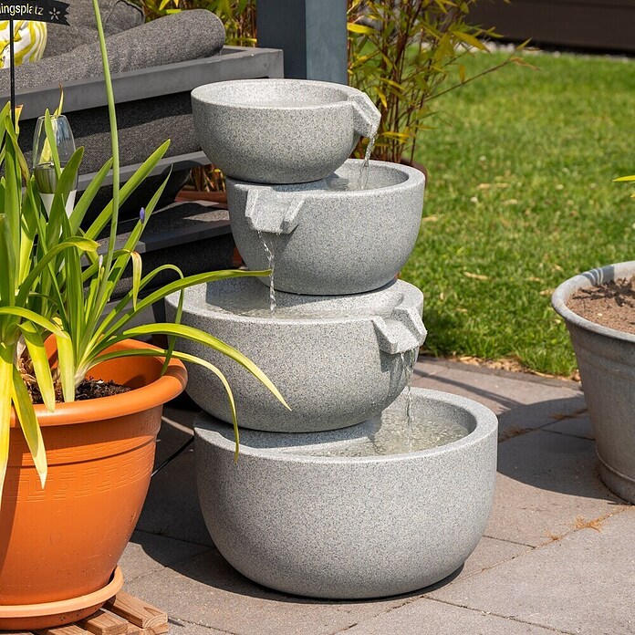 Dobar Gartenbrunnen Rama (51 x 46,5 x 75,5 cm, Kunststoff, Steingrau) | BAUHAUS