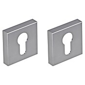 Diamond Doors Rosette (Form Rosette: Eckig, Edelstahl, Matt)