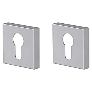 Diamond Doors Schlüsselschild (Form Rosette: Eckig, Edelstahl, Matt)