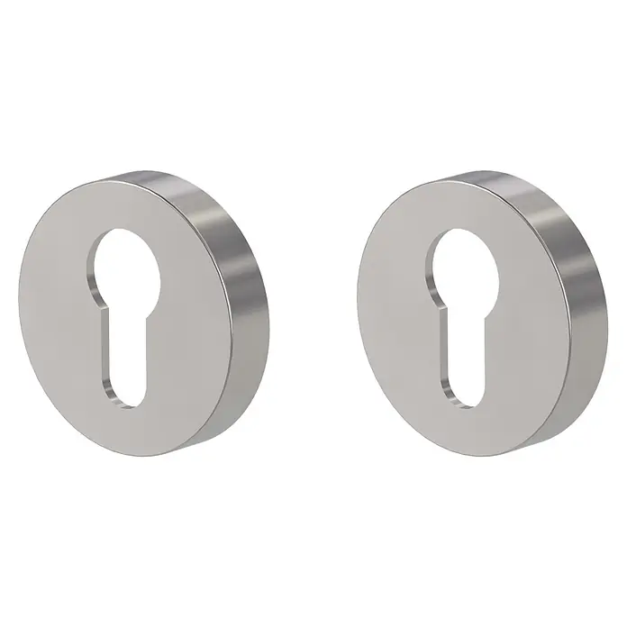 Diamond Doors Schlüsselschild - Profilzylinder, Samtgrau - Rundes Schlüssellochschild aus gebürstetem Metall.