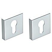 Diamond Doors Rosette (Form Rosette: Eckig, Edelstahl, Glänzend)