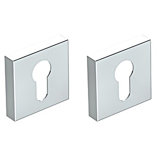 Diamond Doors Schlüsselschild (Form Rosette: Eckig, Edelstahl, Glänzend)