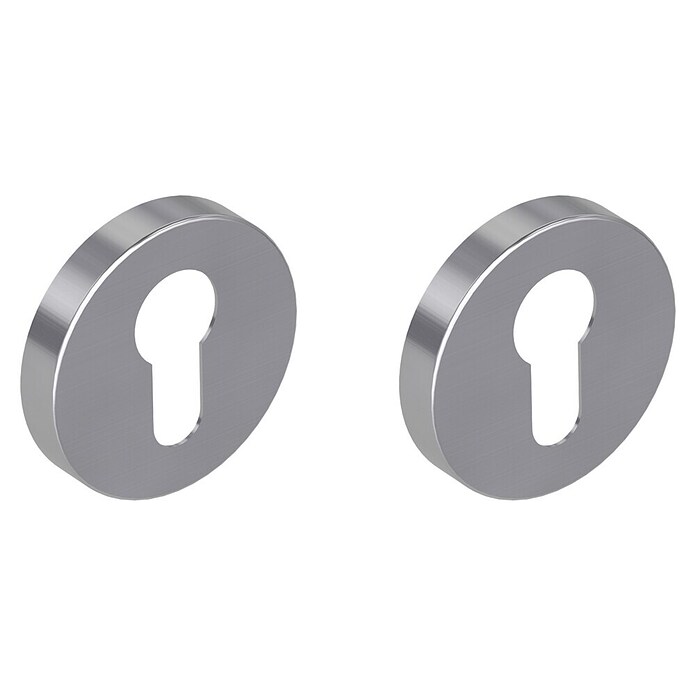 Diamond Doors Rosette (Form Rosette: Rund, Edelstahl, Matt)