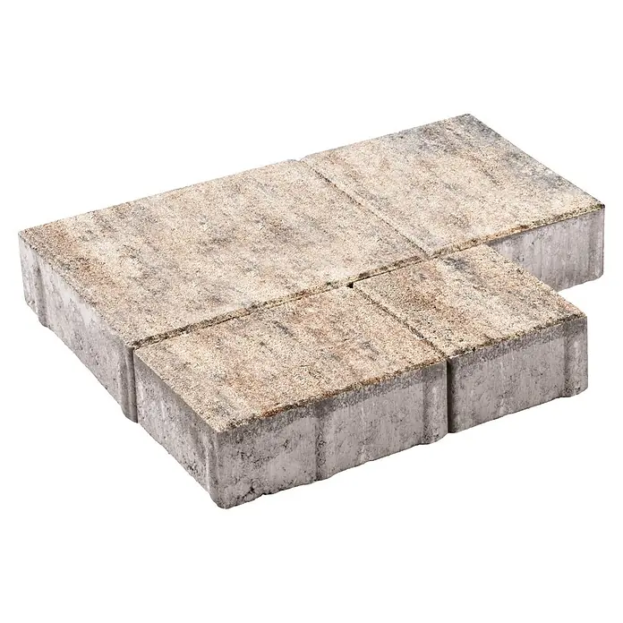 Diephaus Pflastersteinmuster Ventura - Muschelkalk - Sechs strukturierte, mehrfarbige Betonpflastersteine, ideal für Wege oder Terrassen.