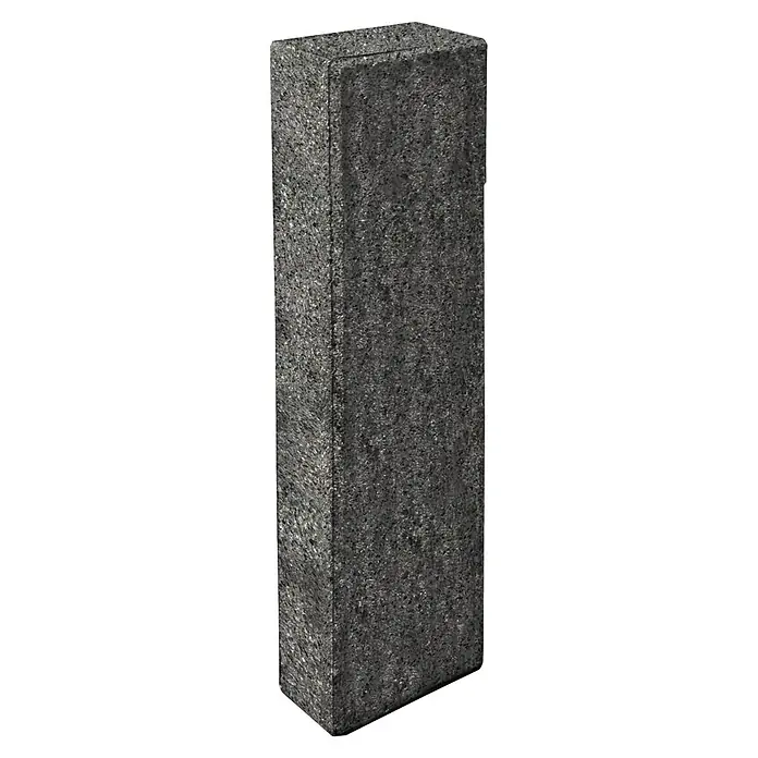 Diephaus Palisadenmuster Niles - Basalt - Dunkelgrauer, strukturierter Betonblock oder Pfeiler.