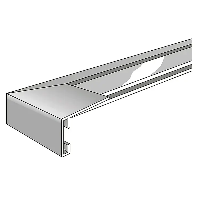 Accent Alurahmen StarDIN A4 / 21 x 29,7 cm, Silber - Darstellung eines Aluminiumprofils, ideal für Bauprojekte, das Stabilität und modernes Design vereint.