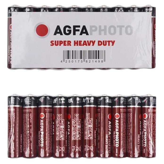 Batterie Heavy Duty (Micro AAA, Zink-Kohle, 1,5 V, 10 Stk.)