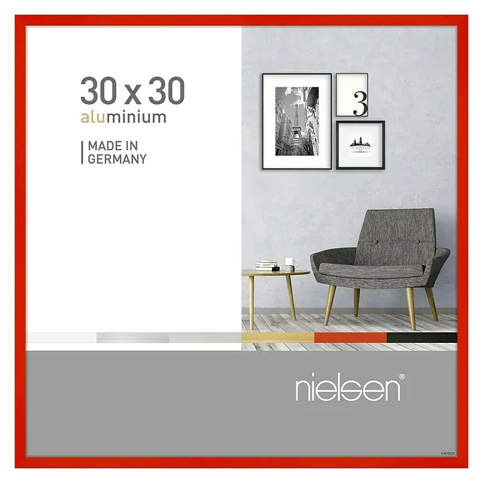 Nielsen Alurahmen Pixel - 30 x 30 cm, Tornadorot - Bilderrahmen Nielsen aus Aluminium 30 x 30 cm in Rot, modernes Design für stilvolle Wanddekoration und Präsentation von Fotos und Kunstwerken.