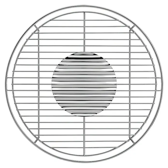 Kingstone Grillrost - Durchmesser: 32 cm - Grillrost aus verchromtem Stahl mit runder Form und horizontalen Streben, ideal für Grillabende im Freien und zum Zubereiten köstlicher Speisen.