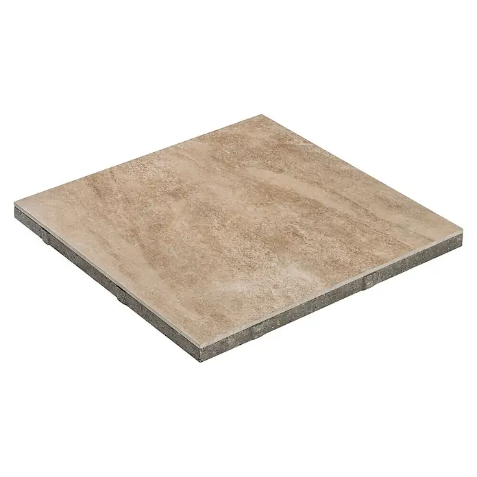 Diephaus Terrassenfliesenmuster Columbia - Perlmut - Beige Pflasterplatte in Steinoptik mit dicker Unterschicht.