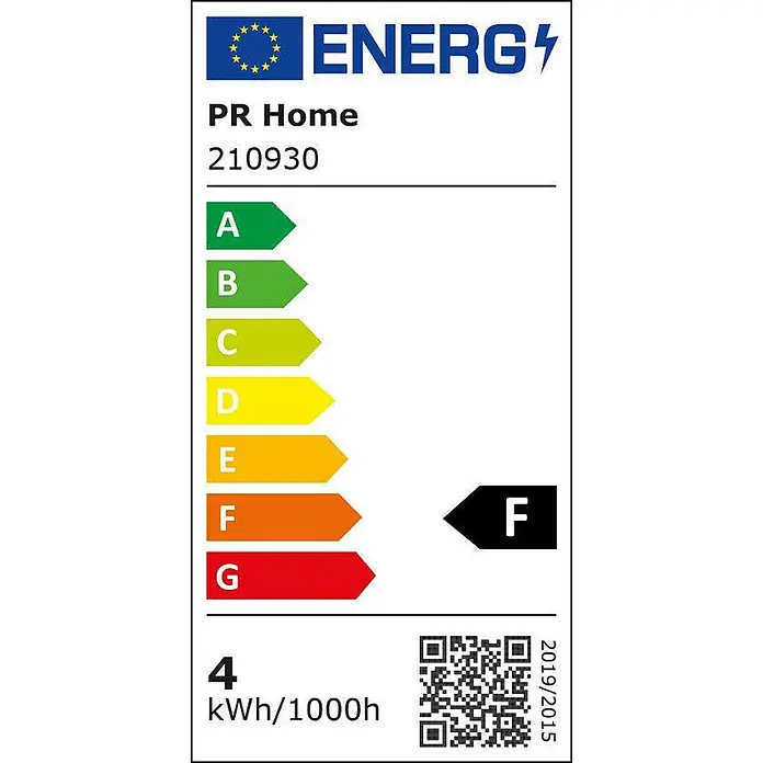 PR Home Wandleuchte Wandleuchte Sigma S - 25 W, G9 - EU-Energielabel für PR Home 210930, Energieeffizienzklasse F, Verbrauch 4 kWh/1000h.