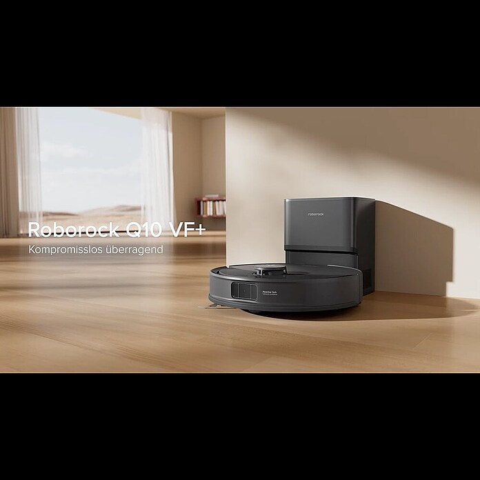 Roborock Saugwischroboter Q10 VF+ Black (Saugkraft: 10 000 Pa, Akkulaufzeit: 240 min, Fassungsvermögen Roboter: 350 ml, Schwarz) | BAUHAUS