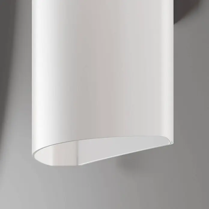 Lindby Wandleuchte Ophelia - L x B x H: 10,1 x 11 x 39 cm, weiß / opal, weiß / opal, E14 - Weiße, geschwungene Leuchte mit glatter Oberfläche und schräger Bodenöffnung.