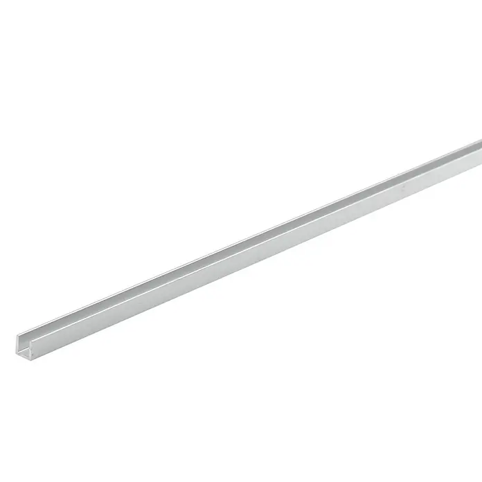 Fliesenprofil U-Form - 1.000 x 6 mm, Silber, Aluminium, Matt - Langes silbernes U-Profil aus Aluminium.