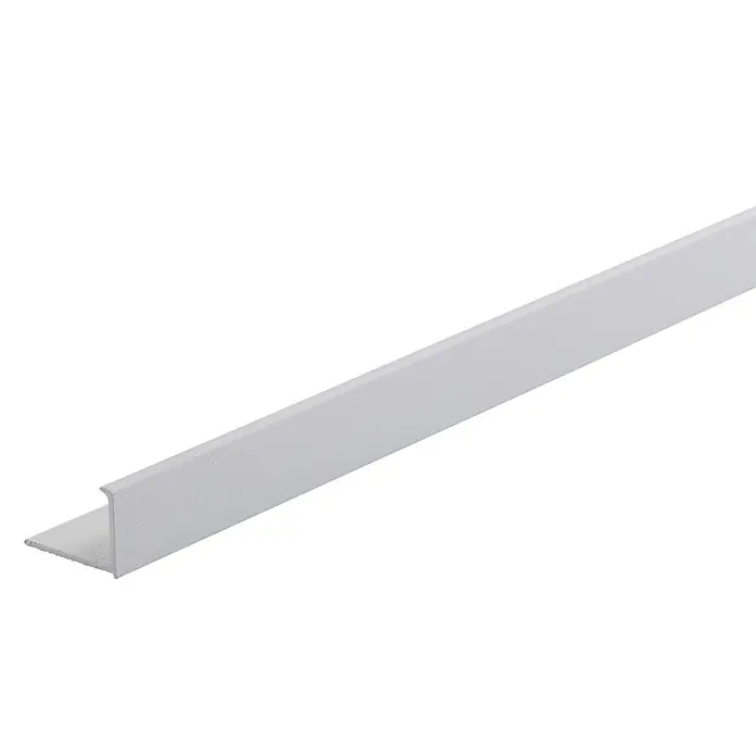 Fliesenprofil Winkel - L x H: 2.500 x 10 mm, Weiß, Aluminium, Matt - Weißes L-Profil, texturiert, zur Kanten- oder Eckverkleidung.