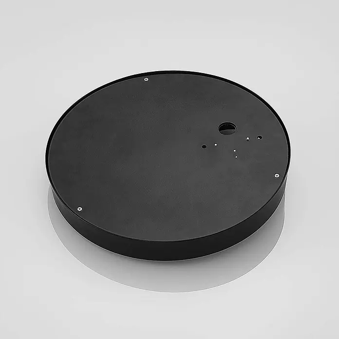 Lucande Wandleuchte Andelina - L x B x H: 13 x 30 x 30 cm, schwarz, G9 - Runde, mattschwarze Grundplatte mit zentraler Öffnung und Schraublöchern zur Montage.