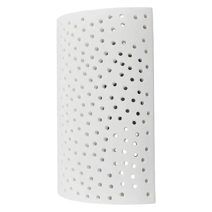 Lindby Wandleuchte Jiru - L x B x H: 8,7 x 18 x 23 cm, weiß / opal, E14 - Gekrümmtes weißes, perforiertes, atmungsaktives Schaumstoffmaterial.