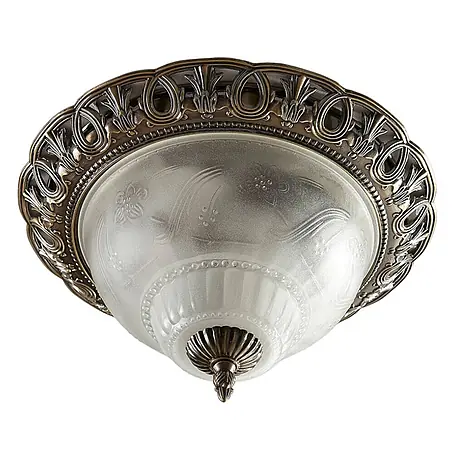 Lindby Deckenleuchte Glas Ø33 cm, Deckenlampe Antik Stil, Glaslampe 2x E14