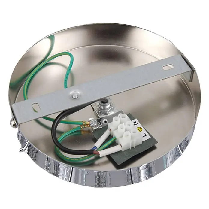 Lindby Deckenleuchte Elviro - L x B x H: 50 x 50 x 26 cm, chrom / silber, chrom / silber, E14 - Glänzende Metall-Leuchtenbaldachin mit interner Verkabelung, Klemme und Montagebügel.