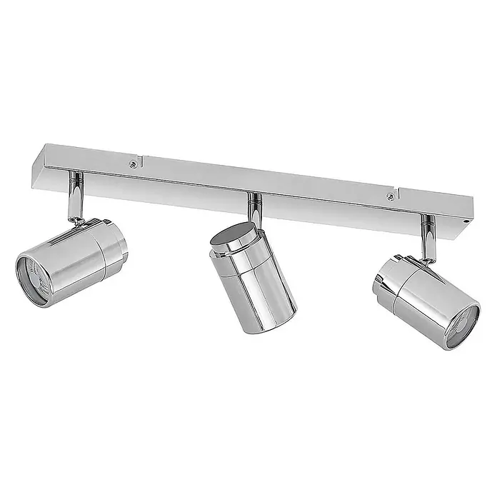 Lindby Deckenstrahler Remilan - chrom / silber, chrom / silber, GU10 - Chromfarbene Dreifach-Spotleiste mit verstellbaren Köpfen.