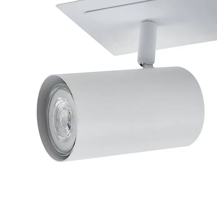 Lindby Deckenstrahler Joffrey - weiß / opal, weiß / opal, GU10 - Weißer zylindrischer LED-Aufbaustrahler mit verstellbarem Kopf.