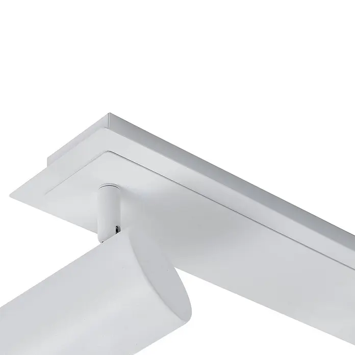 Lindby Deckenstrahler Joffrey - weiß / opal, weiß / opal, GU10 - Weißer Deckenstrahler mit rechteckiger Basis und zylindrischem Leuchtenkopf.