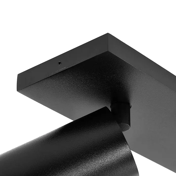 Arcchio Deckenstrahler Brinja - schwarz, schwarz, GU10 - Verstellbarer schwarzer, strukturierter Metallstrahler mit rechteckiger Montagebasis.