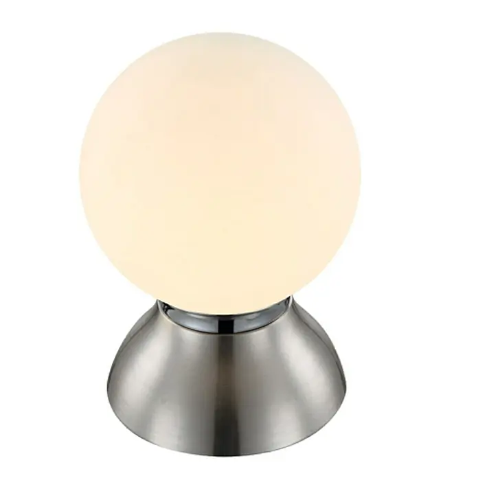 Globo Lámpara de sobremesa LED - 4 W, Blanco, Opal, Blanco cálido - Elegante lámpara de mesa con pantalla esférica, ideal para mesitas de noche o como iluminación de acento en el salón.