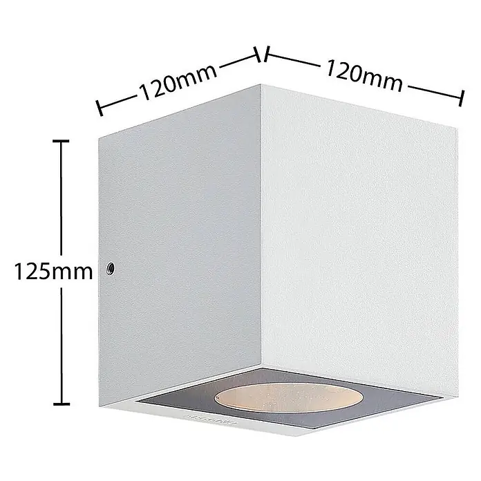 Arcchio Außenwandleuchte Tassnim - weiß / opal, weiß / opal, IP65 - Weiße quadratische Wandleuchte, 120x120x125mm, mit integrierter LED.
