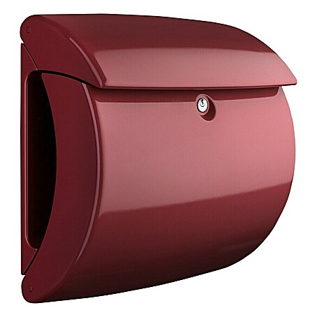 Burg-Wächter Wandbriefkasten Piano 886 (L x B x H: 38 x 17,8 x 40 cm, Merlot, Kunststoff, Zeitungsfach)