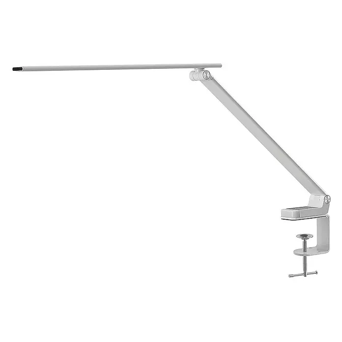 Prios Tischleuchte Tamarin - L x B x H: 40,6 x 9,5 x 40 cm, weiß / opal, weiß / opal - Weiße, verstellbare Klemm-Schreibtischlampe mit LED-Lichtleiste.