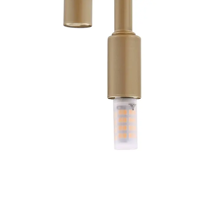 Lucande Deckenleuchte Freylin - schwarz, creme / amber, G9 - Goldfarbenes Metall-Leuchtenelement mit einer freiliegenden warmweißen LED-Lampe.