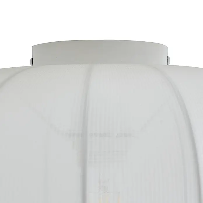 Lindby Deckenleuchte Helin - weiß / opal, E27 - Weißer gerippter Deckenleuchtendiffusor mit runder Basis.