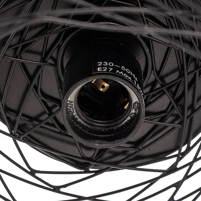 Lindby Deckenlampe in schwarz, Deckenleuchte -  - Schwarze E27 Lampenfassung in einem dekorativen schwarzen Drahtkäfig, mit Spezifikationen: 230V, 50Hz, Max. 15W.