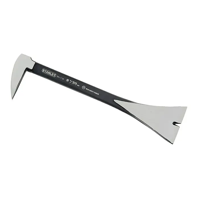 Stanley Präzisionseisen - 25 cm - Stanley 55-116 Mini-Brecheisen mit angewinkeltem Ende für Hebelarbeiten und Nagelklaue. Kompaktes Werkzeug für verschiedene Anwendungen.