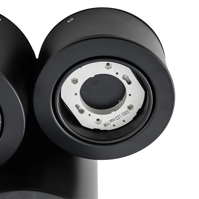 Lindby Deckenlampe in schwarz matt, Deckenleuchte -  - Schwarze Leuchte mit weißer GX53 LED-Lampenfassung (max. 11W).