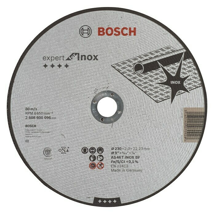 Bosch Professional Trennscheibe Expert for Inox (Durchmesser Scheibe: 230 mm, Geeignet für: Edelstahl)
