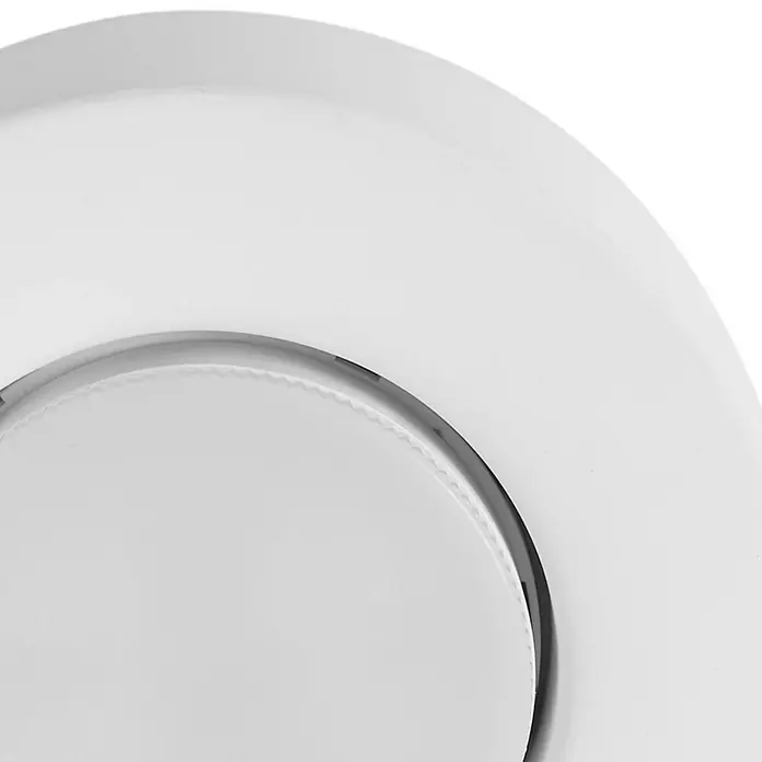 Lindby Deckenleuchte Levia - weiß / opal, weiß / opal, 2GX53 - Weißes rundes Bauteil mit geriffeltem grauem Innenring.