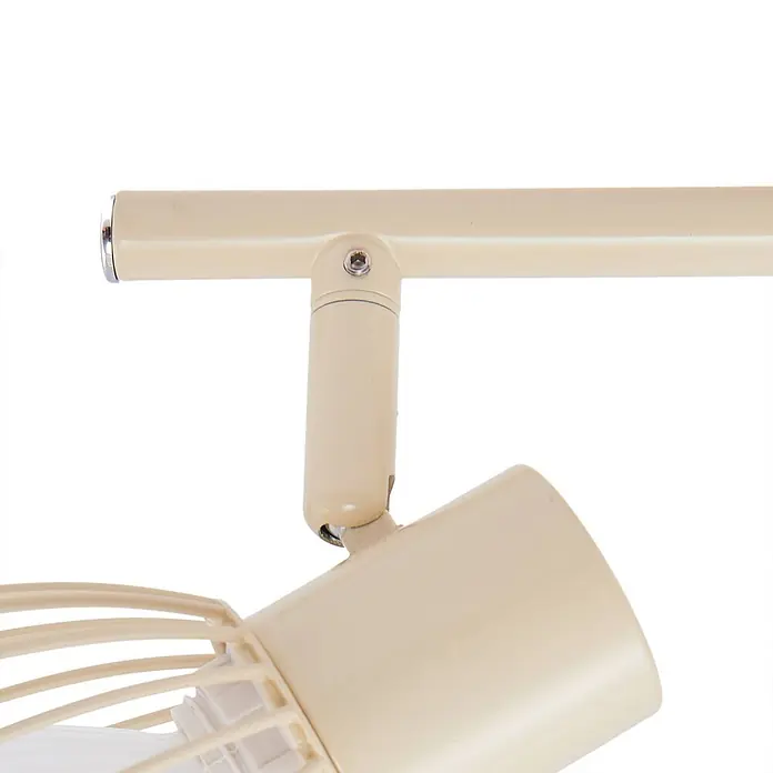 Lindby Deckenleuchte Piena - L x B x H: 150 x 9,3 x 22 cm, creme / amber, creme / amber, E14 - Cremefarbener verstellbarer Stromschienenstrahler an einer Schiene.