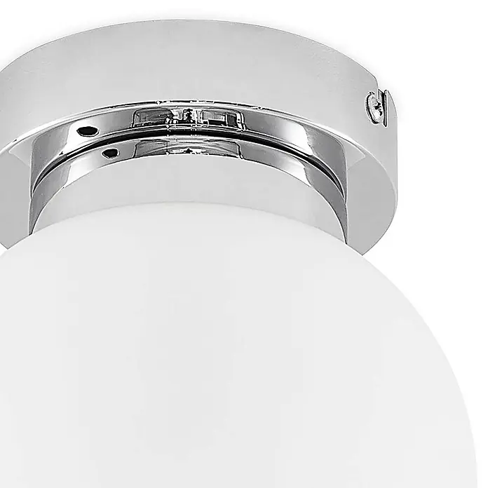 Lindby Deckenlampe in chrom, Deckenleuchte -  - Chromfarbene Deckenleuchte mit weißem, kuppelförmigem Diffusor für helle, gleichmäßige Beleuchtung.